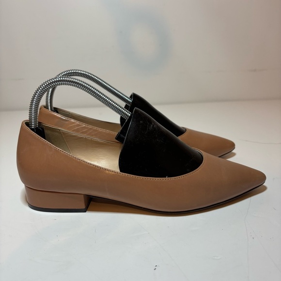 Cole Haan Women’s Vesta Skimmer Pointed Toe Tan Beige Leather Flats Size 8B - Picture 2 of 10